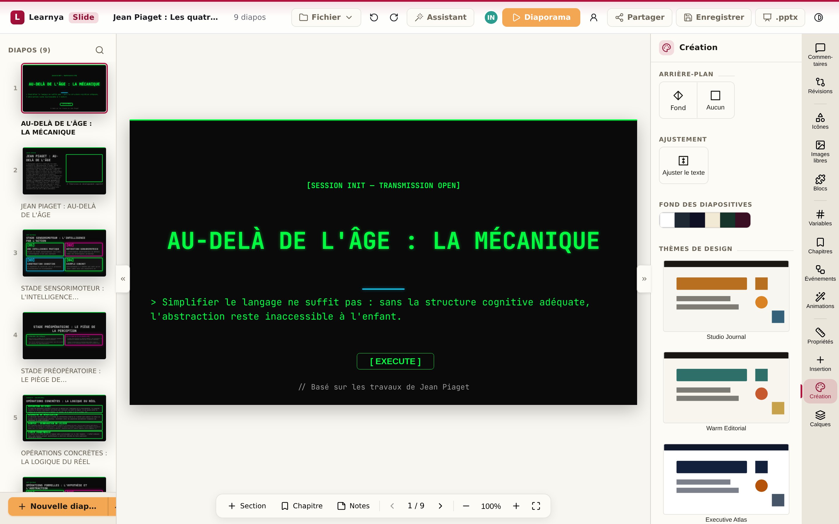 Capture de l’application